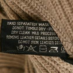 Tom Ford Beige Button Front Wool Rib Knit Long Cardigan XL