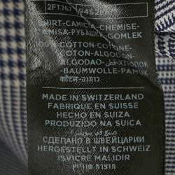 Tom Ford Blue Houndstooth Cotton Long Sleeve Shirt L