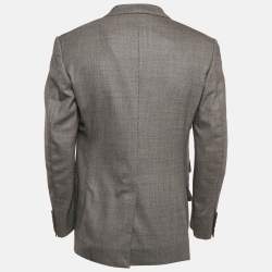 Tom Ford Grey Patterned Wool Regular Fit Blazer L