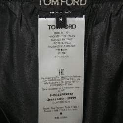 Pre Owned Tom Ford Black Silk Waist Logo Detail Shorts M