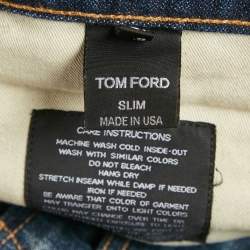 Pre Owned Tom Ford Blue Denim Slim Fit Jeans S Waist 31"