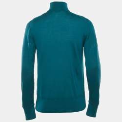 Pre Owned Tom Ford Bottle Green Cashmere Knit Turtleneck Sweater L