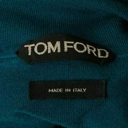 Pre Owned Tom Ford Bottle Green Cashmere Knit Turtleneck Sweater L