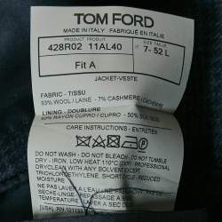 Pre Owned Tom Ford Navy Blue Prince of Wales Wool Single Breasted Blazer XL
