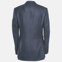 Pre Owned Tom Ford Navy Blue Prince of Wales Wool Single Breasted Blazer XL