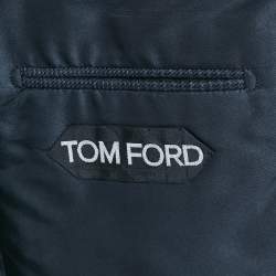 Pre Owned Tom Ford Navy Blue Prince of Wales Wool Single Breasted Blazer XL