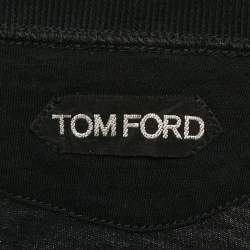Pre Owned Tom Ford Black Cotton Knit Henley Neck T-Shirt 3XL