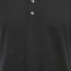 Pre Owned Tom Ford Black Cotton Knit Henley Neck T-Shirt 3XL