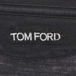 Pre Owned Tom Ford Black Cotton Knit Front Pocket Crew Neck T-Shirt XXL