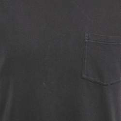 Pre Owned Tom Ford Black Cotton Knit Front Pocket Crew Neck T-Shirt XXL