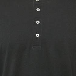 Pre Owned Tom Ford Black Cotton Knit Henley Neck T-Shirt XXXL