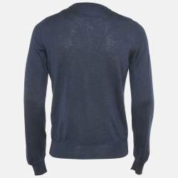 Pre Owned Tom Ford Blue Cashmere Knit Crewneck Pullover M