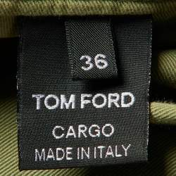Pre Owned Tom Ford Green Cotton Buckle Trim Cargo Pants XXL