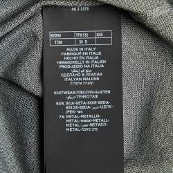 Pre Owned Tom Ford Grey Silk Knit Long Sleeve Polo Jumper 3XL