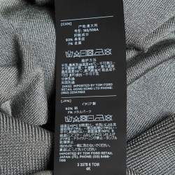 Pre Owned Tom Ford Grey Silk Knit Long Sleeve Polo Jumper 3XL