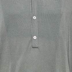 Pre Owned Tom Ford Grey Silk Knit Long Sleeve Polo Jumper 3XL