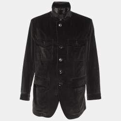 Pre Owned Tom Ford Black Corduroy Single Breasted Jacket XXXL