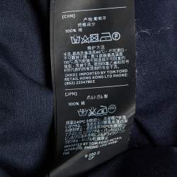 Pre Owned Tom Ford Midnight Blue Cotton Knit Button Front Shirt XXXL