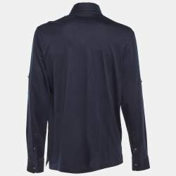 Pre Owned Tom Ford Midnight Blue Cotton Knit Button Front Shirt XXXL