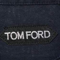 Pre Owned Tom Ford Midnight Blue Cotton Knit Button Front Shirt XXXL
