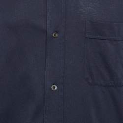 Pre Owned Tom Ford Midnight Blue Cotton Knit Button Front Shirt XXXL