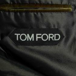Pre Owned Tom Ford Olive Green Velvet Single Breasted Shelton Jacket XXXL