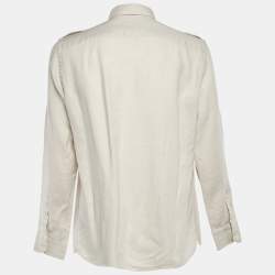 Pre Owned Tom Ford Light Beige Linen Button Front Shirt XXXL