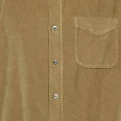 Pre Owned Tom Ford Sage Green Corduroy Button Front Shirt XXL