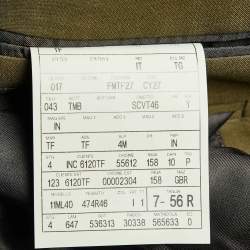 Pre Owned Tom Ford Khaki Green Cotton and Wool Single Breasted Blazer XXXL