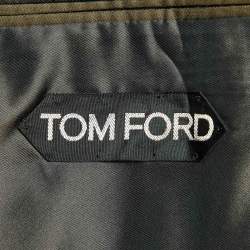 Pre Owned Tom Ford Khaki Green Cotton and Wool Single Breasted Blazer XXXL