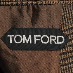 Pre Owned Tom Ford Brown Checked Wool Single Breasted Shelton Blazer XXXL