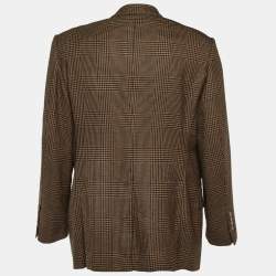 Pre Owned Tom Ford Brown Checked Wool Single Breasted Shelton Blazer XXXL