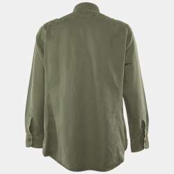 Pre Owned Tom Ford Sage Green Linen and Cotton Button Front Shirt XXL
