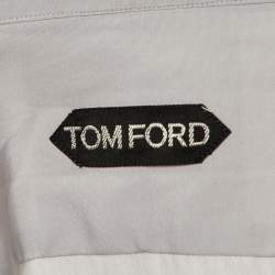 Pre Owned Tom Ford Grey Button Front Long Sleeve Shirt XXXL