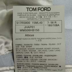 Pre Owned Tom Ford Light Blue Wool Single Breasted Atticus Blazer XXXL