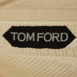 Pre Owned Tom Ford Cream Silk Tailored Buckle Detail Trousers XXXL