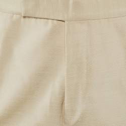 Pre Owned Tom Ford Cream Silk Tailored Buckle Detail Trousers XXXL