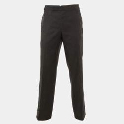 Pre Owned Tom Ford Black Wool Buckle Detail Trousers XXL