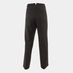 Pre Owned Tom Ford Black Wool Buckle Detail Trousers XXL