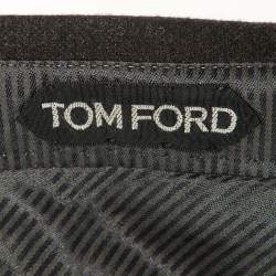 Pre Owned Tom Ford Black Wool Buckle Detail Trousers XXL
