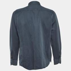 Pre Owned Tom Ford Sage Blue Button Front Full Sleeve Shirt XXL