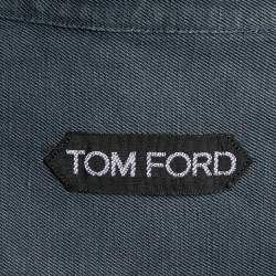 Pre Owned Tom Ford Sage Blue Button Front Full Sleeve Shirt XXL