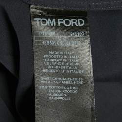 Pre Owned Tom Ford Navy Blue Cotton Shirt M