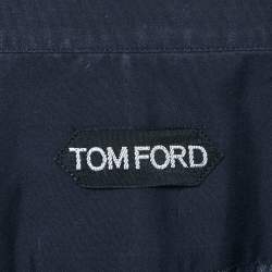 Pre Owned Tom Ford Navy Blue Cotton Shirt M