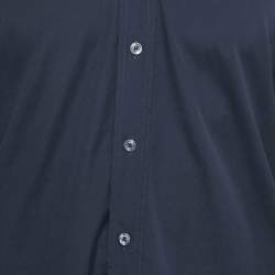 Pre Owned Tom Ford Navy Blue Cotton Shirt M