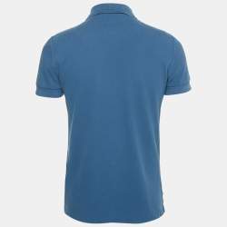 Pre Owned Tom Ford Blue Pique Cotton Polo T-Shirt S