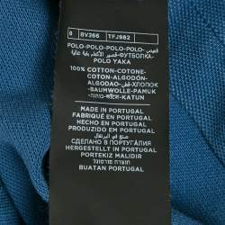 Pre Owned Tom Ford Blue Pique Cotton Polo T-Shirt S