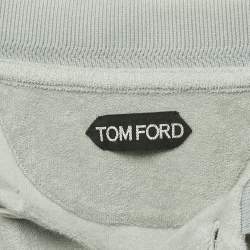 Pre Owned Tom Ford Light Blue Terry Cotton Polo T-Shirt S