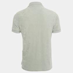 Pre Owned Tom Ford Light Blue Terry Cotton Polo T-Shirt S