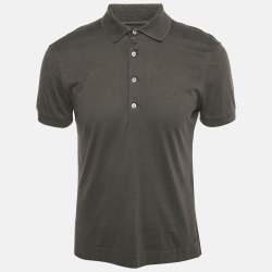 Pre Owned Tom Ford Grey Jersey Polo T-Shirt M